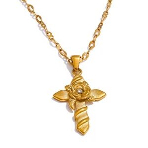 Gold Cross Pendant Necklace